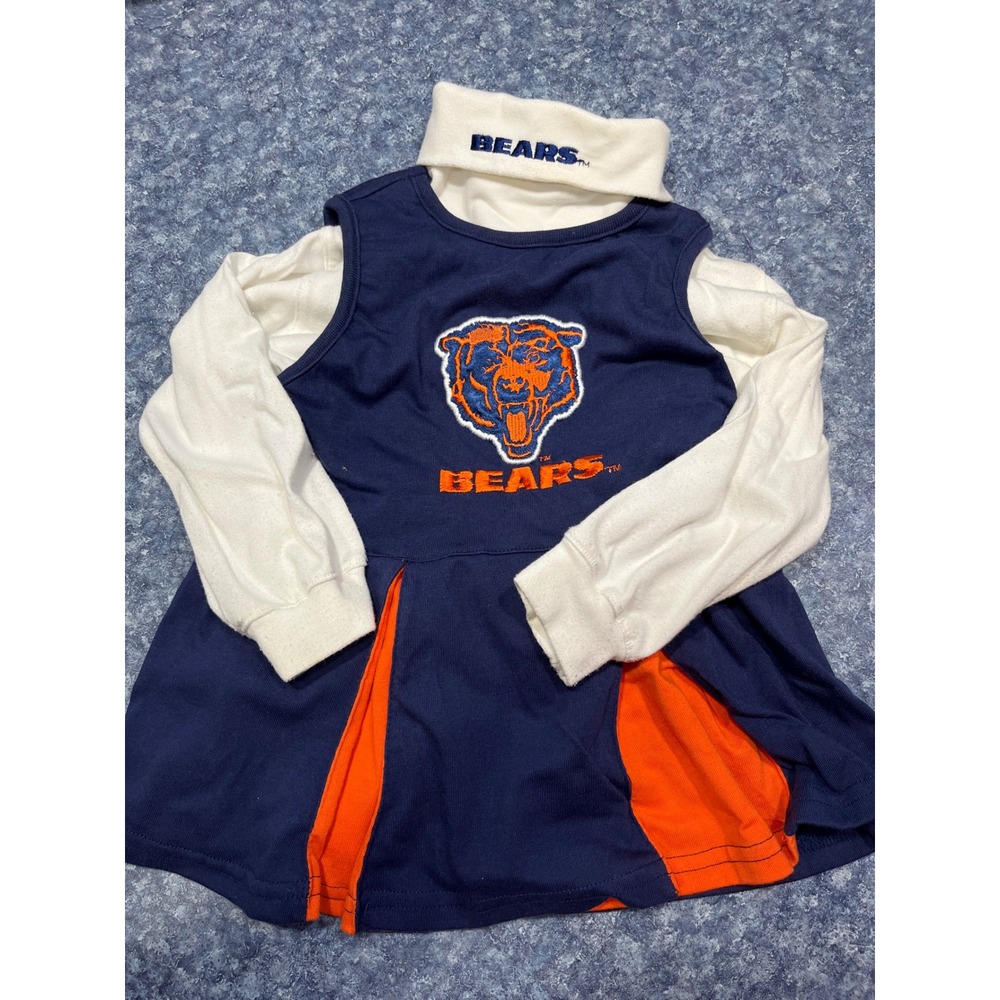 Mighty-Mac Chicago Bears Toddler Girls Cheerleader Dress Set 2T Navy Blue NFL